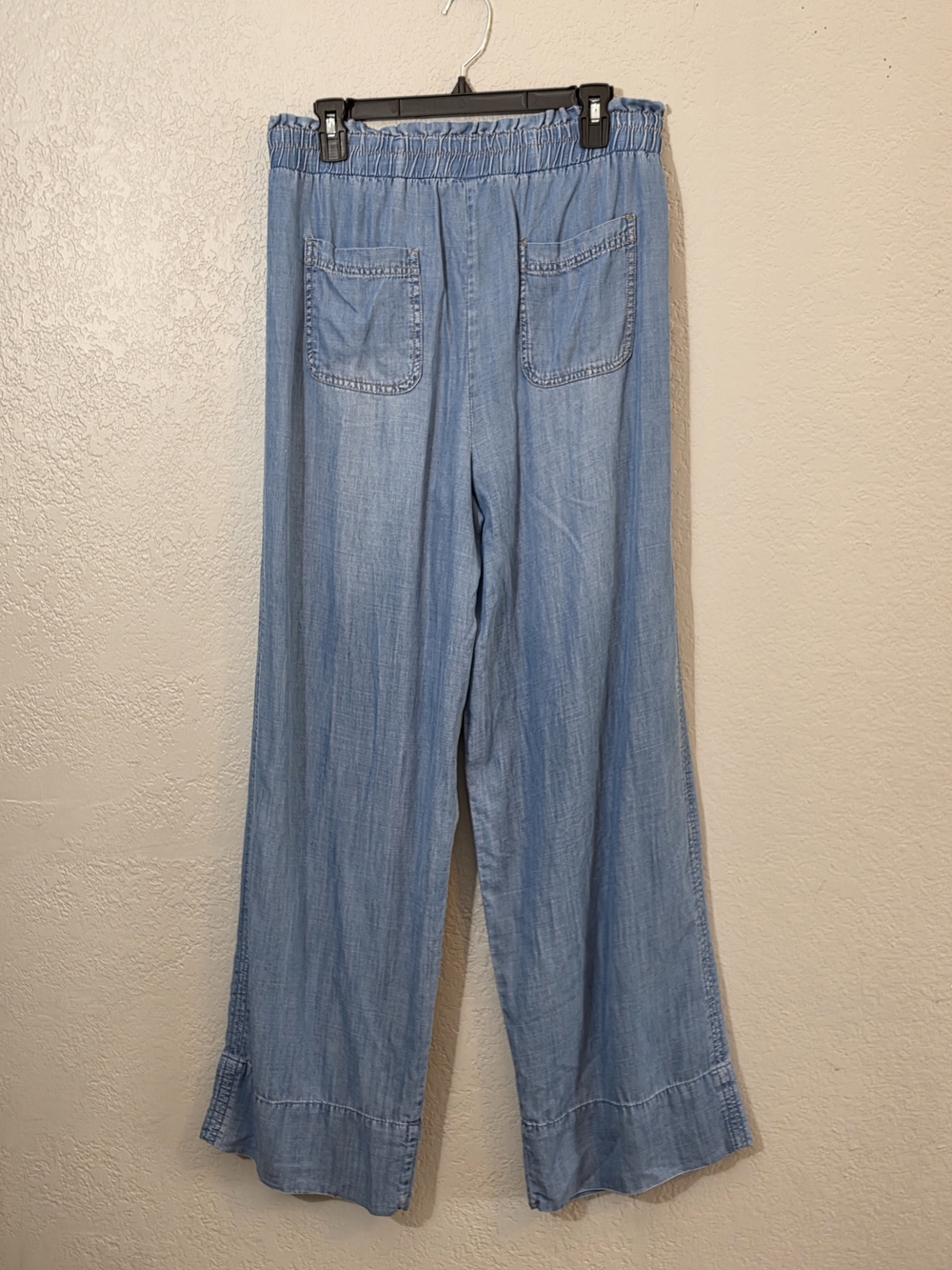 Knox Rose Light Blue Wide-Leg Chambray Jeans Womens Large High Rise - Picture 4 of 7